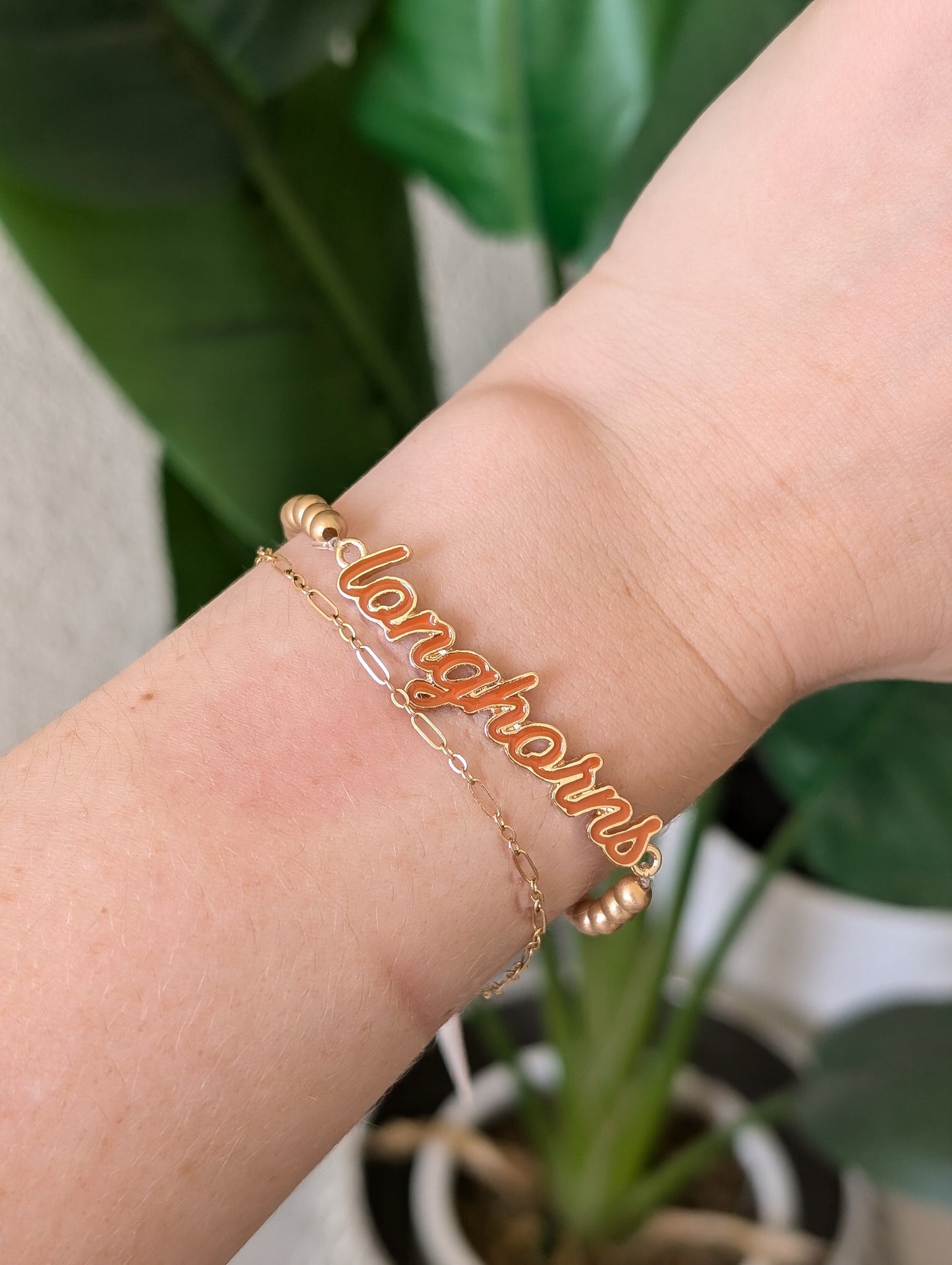 Texas Longhorns Script Bracelet