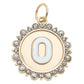 Rhinestone Letter Disc Charm in Shiny Gold: L