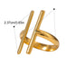 18K Gold PVD Plated Waterproof Stainless Steel Double Bar Ring – 7932: S0OX3T7932