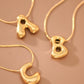 18K Gold Plated Waterproof Stainless Steel Initial Necklace - 0147: L