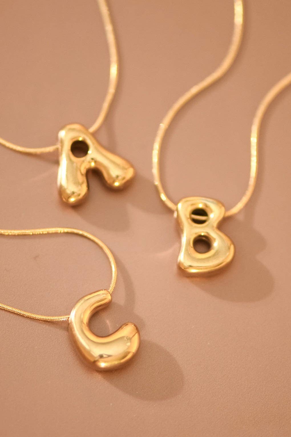 18K Gold Plated Waterproof Stainless Steel Initial Necklace - 0147: L