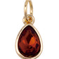 Rhinestone Teardrop Charm in Burnt Orange