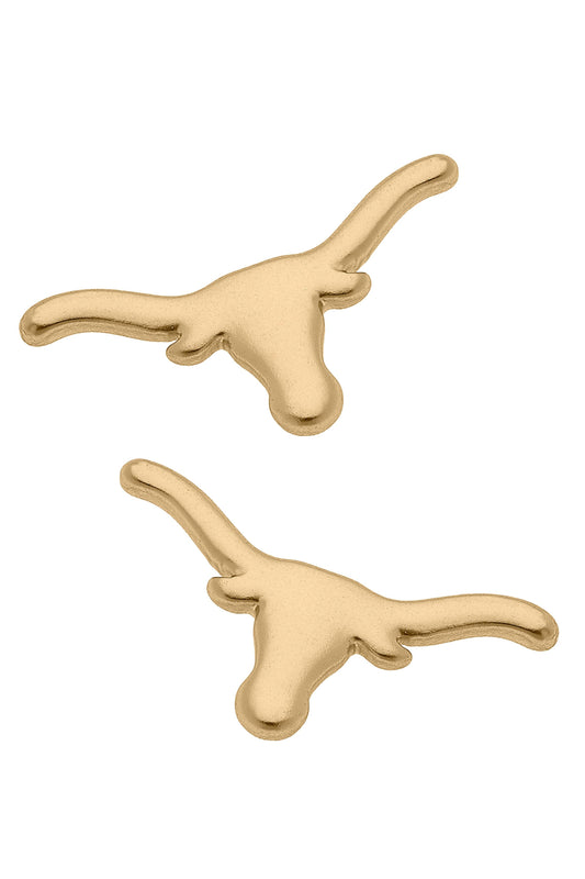 Texas Longhorns Logo 24K Gold Plated Stud Earrings