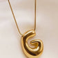 18K Gold Plated Waterproof Stainless Steel Initial Necklace - 0147: L