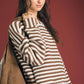 Lace Hem Striped Top
