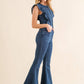 Ruffle Denim Jumpsuit