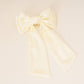 Cream Satin Hair Bow