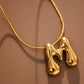 18K Gold Plated Waterproof Stainless Steel Initial Necklace - 0147: L