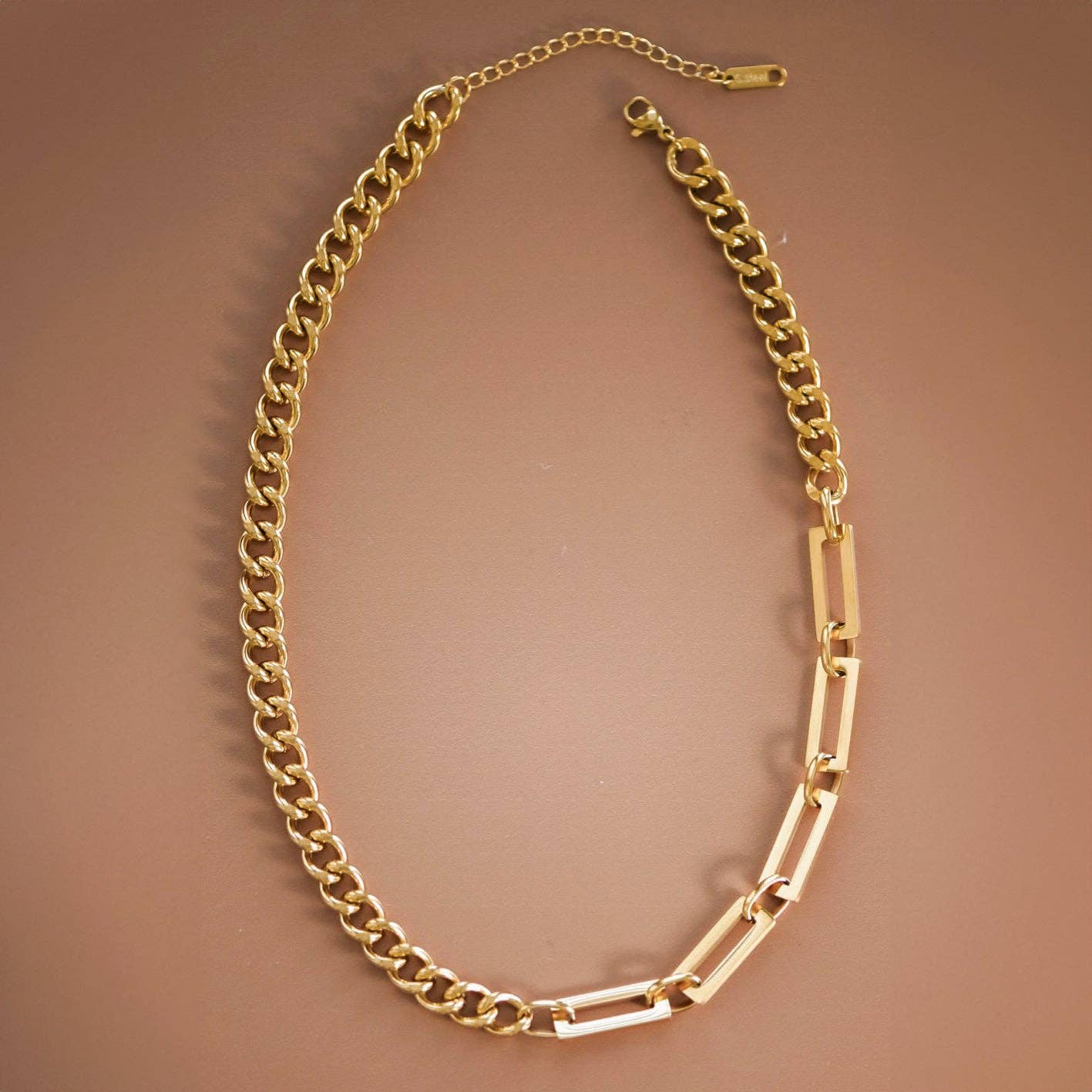 18K Gold Plated Waterproof Stainless Steel Chain Necklace - 6871: S0OX3T6871