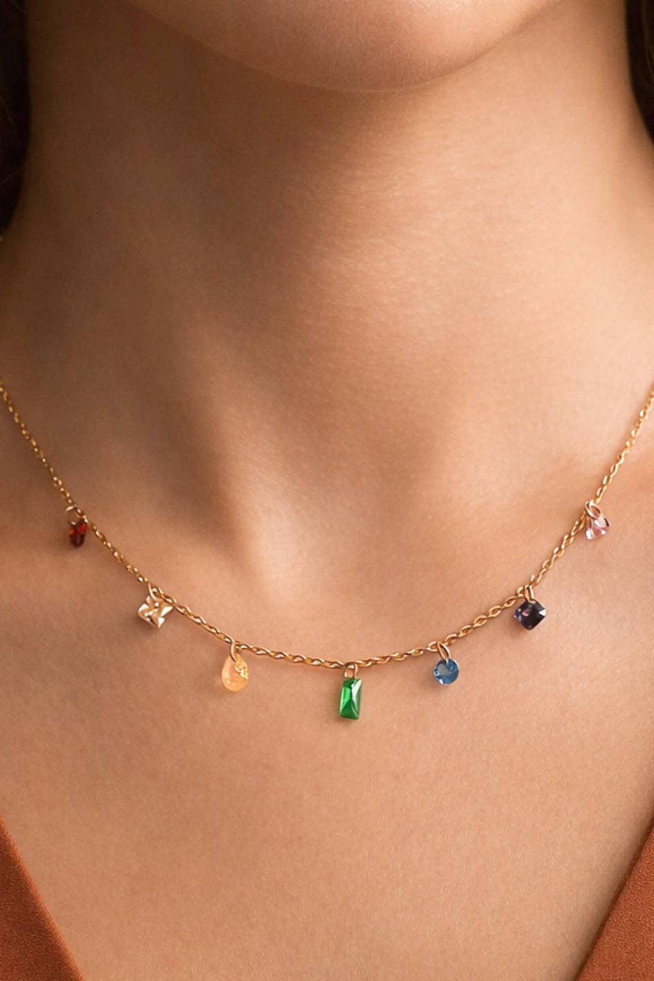 18K Gold Plated Waterproof Stainless Steel Chain Necklace - 6999: S0OX3T6999
