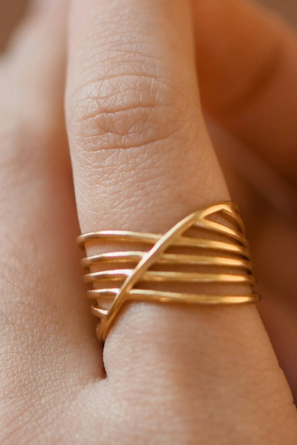 18K Gold Plated Waterproof Stainless Steel Ring - 7941: S0OX3T7941