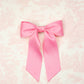 Bailee Matte Satin Bow Barrette: Plaza Pink