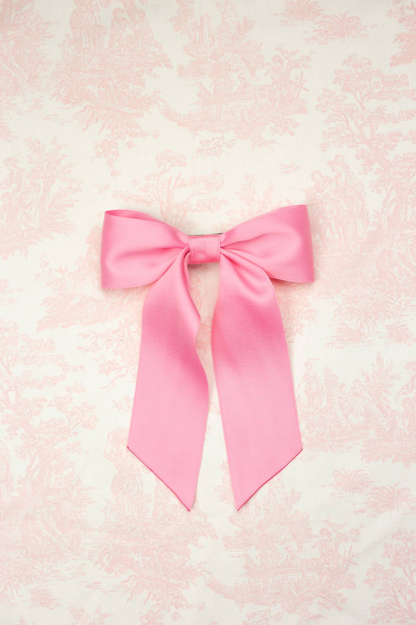Bailee Matte Satin Bow Barrette: Plaza Pink