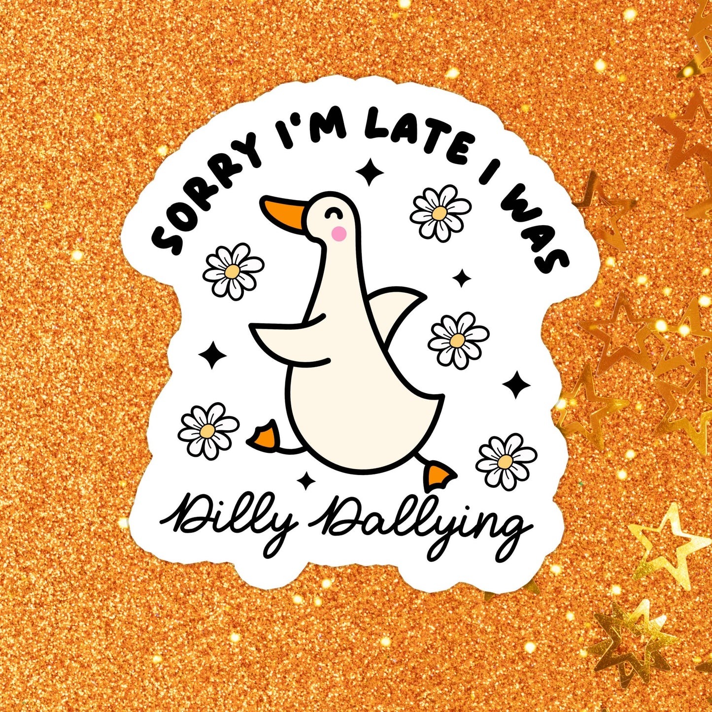 Relatable Duck Goose Funny Dilly Waterproof Vinyl Sticker: Matte / Done!