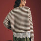 Lace Hem Striped Top