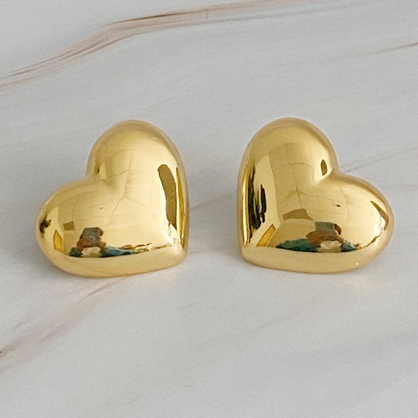 Gold Heart Earrings