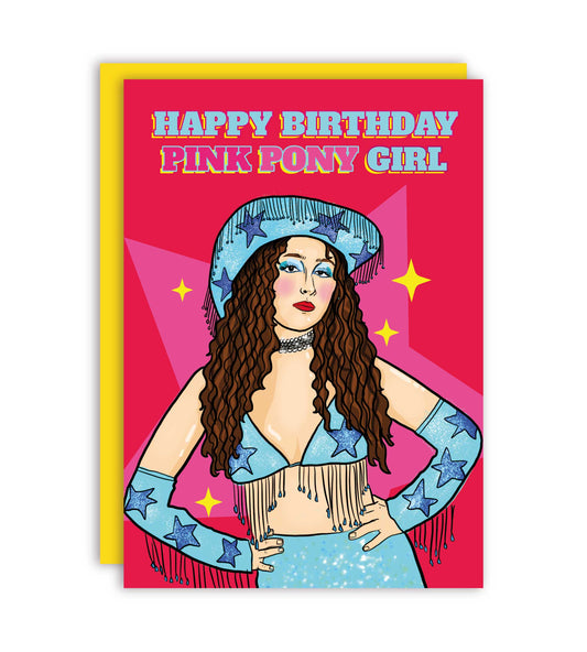 Pink Pony Girl Chappell Roan Greeting Card
