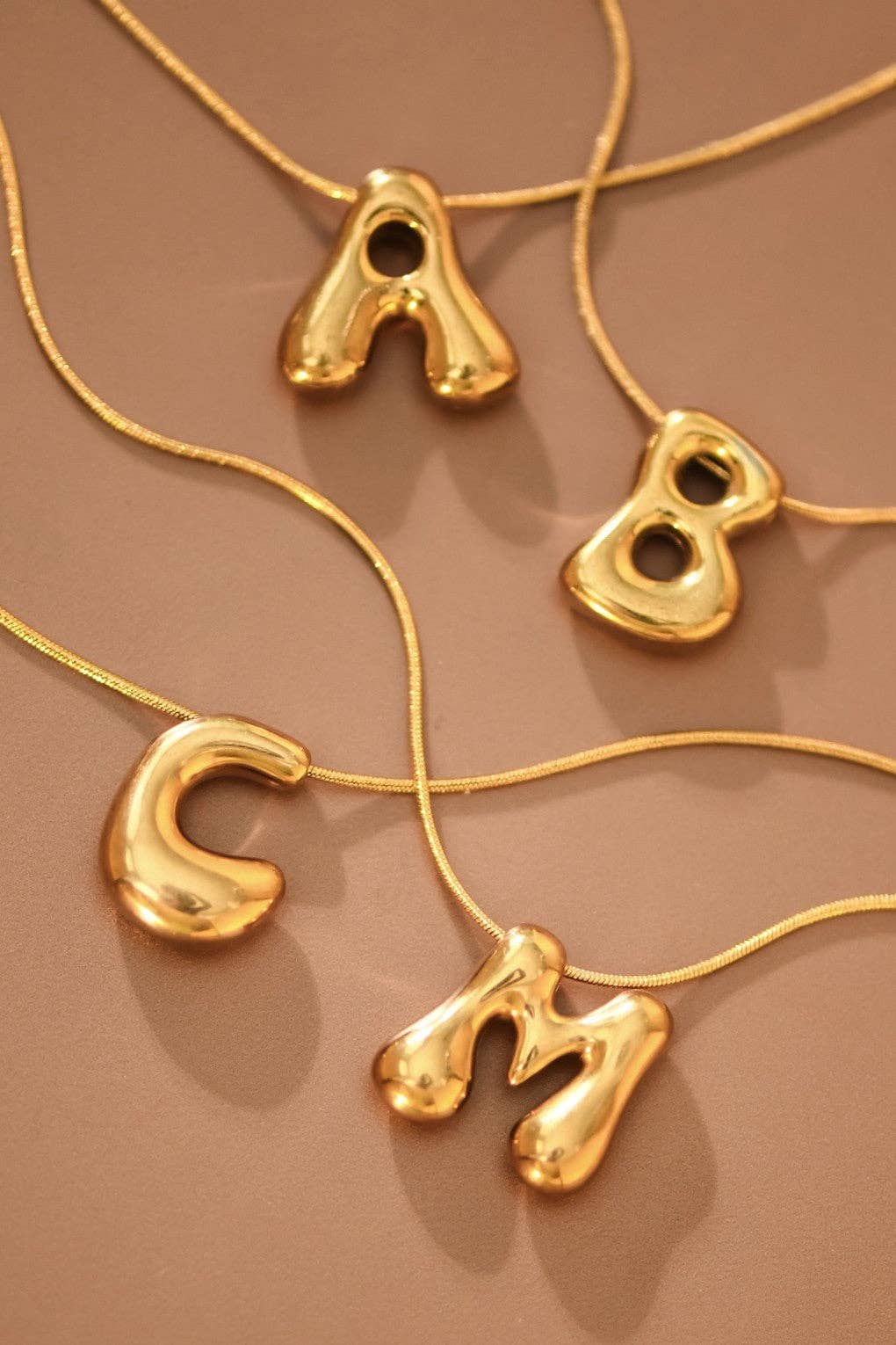 18K Gold Plated Waterproof Stainless Steel Initial Necklace - 0147: L