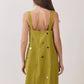 CD07446-Mirror Embellished A-Line Mini Dress: OLIVE / S