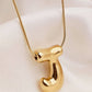 18K Gold Plated Waterproof Stainless Steel Initial Necklace - 0147: L