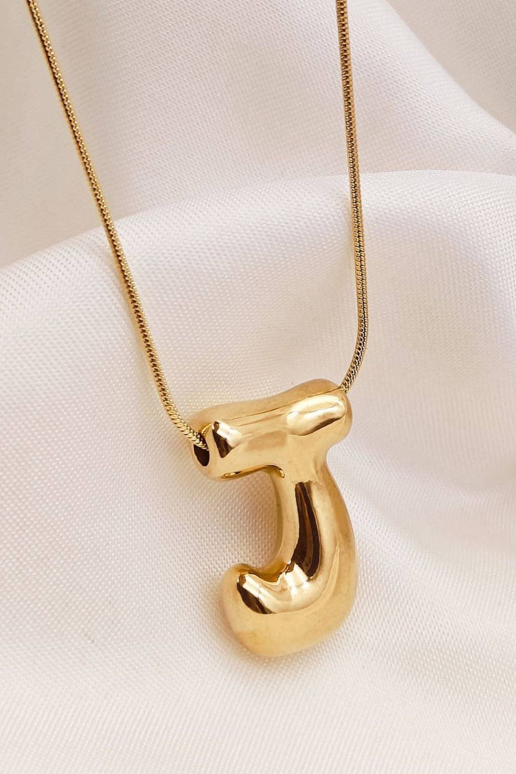 18K Gold Plated Waterproof Stainless Steel Initial Necklace - 0147: L