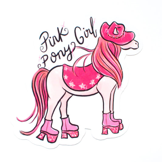 Pink Pony Girl Sticker