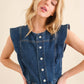 Ruffle Denim Jumpsuit