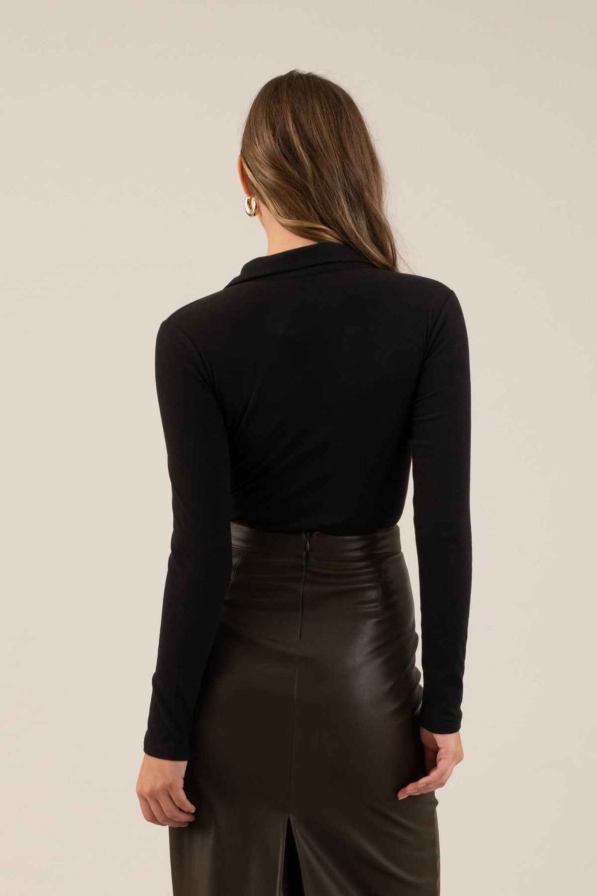 Collared Bodysuit Black