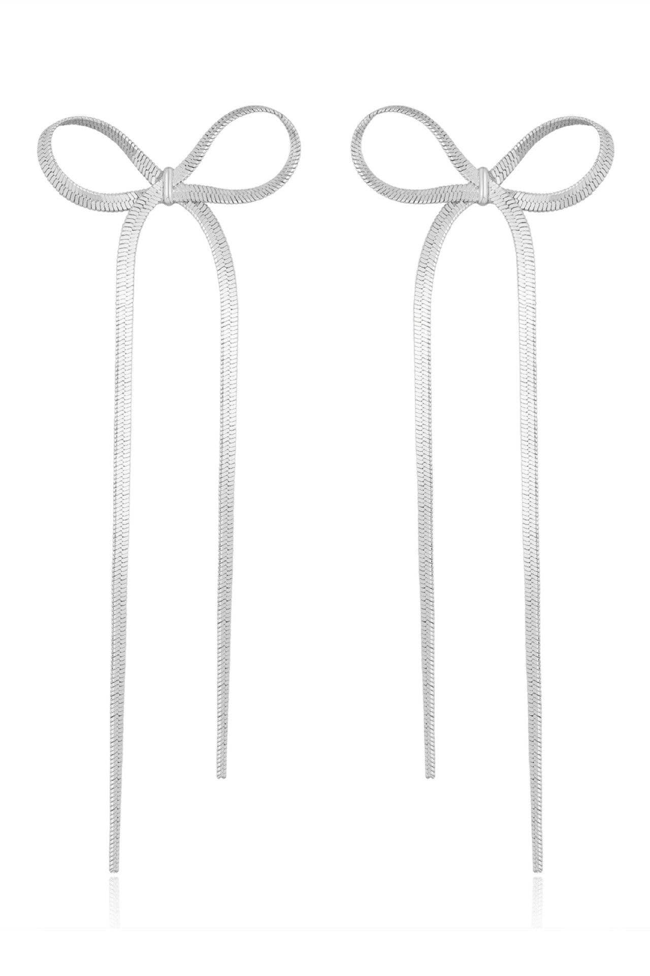 18K Gold PVD Plated Waterproof Stainless Steel Bow Earrings - 7489: S0OX3T7489 Gold