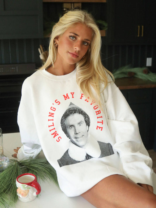 Elf Smiling’s My Favorite Sweatshirt