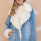 Fur Trim Denim Jacket