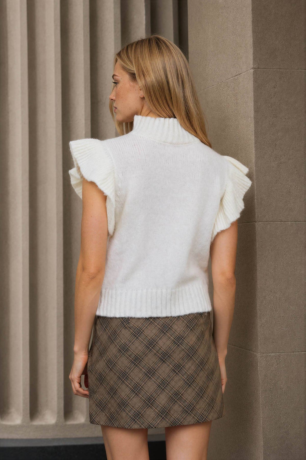 Ruffle Sleeve Sweater - Oatmeal
