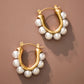 18K Gold Plated Waterproof Stainless Steel Hoop Earrings - 7019: S0OX3T7019