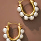 18K Gold Plated Waterproof Stainless Steel Hoop Earrings - 7019: S0OX3T7019