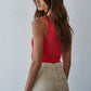Henley Ribbed Modal Tank Red