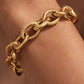 18K Gold PVD Plated Stainless Steel Chunky Link Chain Bracelet - 7174: S0OX3T7174
