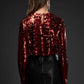 Red Sequin Crop Top