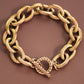 18K Gold PVD Plated Stainless Steel Chunky Link Chain Bracelet - 7174: S0OX3T7174