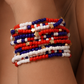 Patriotic Americana Red White Blue Seed Bead Bracelet Set – 8070: S0OX3T8070