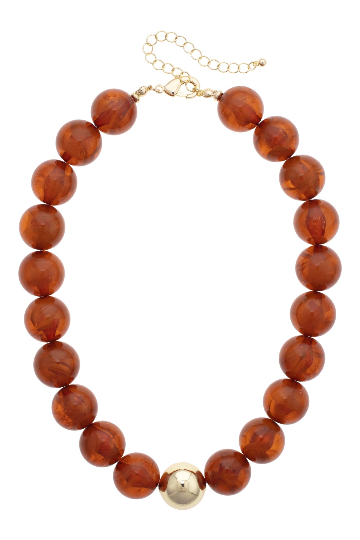 Marjorie Fall Beaded Necklace: Brown