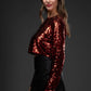 Red Sequin Crop Top