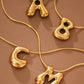 18K Gold Plated Waterproof Stainless Steel Initial Necklace - 0147: L