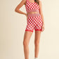 Check Cropped Two Piece Set