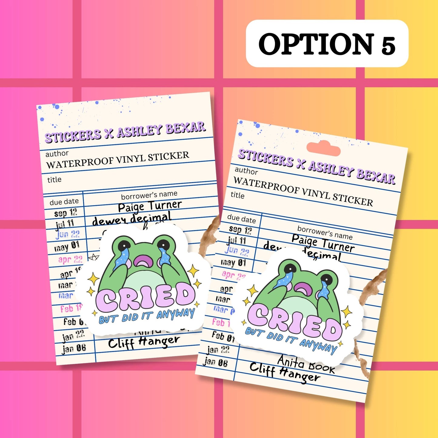 Frog Cry Relatable Mental Health Waterproof Vinyl Sticker: Matte / Done!