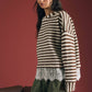 Lace Hem Striped Top