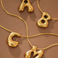 18K Gold Plated Waterproof Stainless Steel Initial Necklace - 0147: L