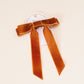 Velvet Hair Bow- Brown