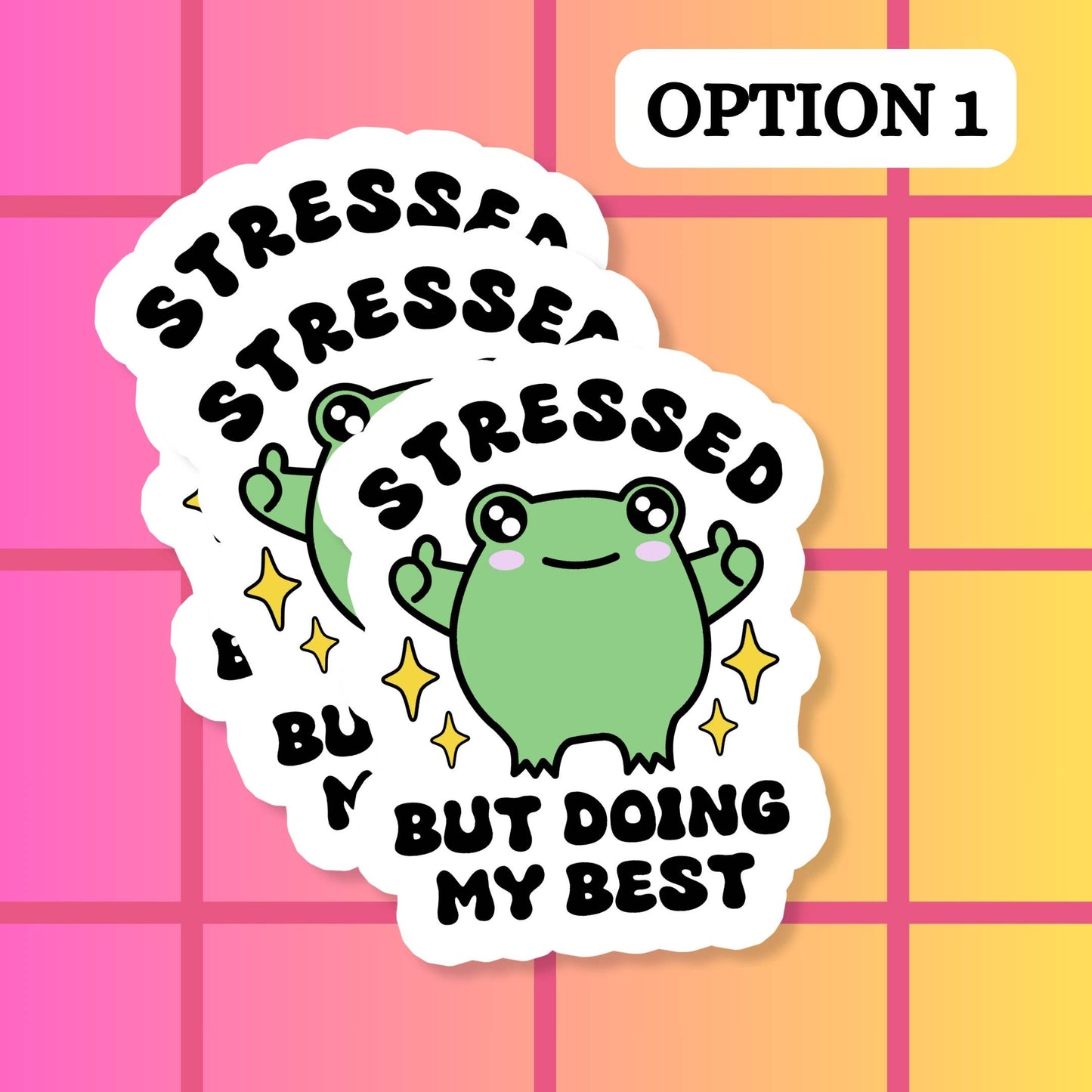 Frog Cute Relatable Mental Health Waterproof Sticker