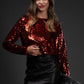 Red Sequin Crop Top