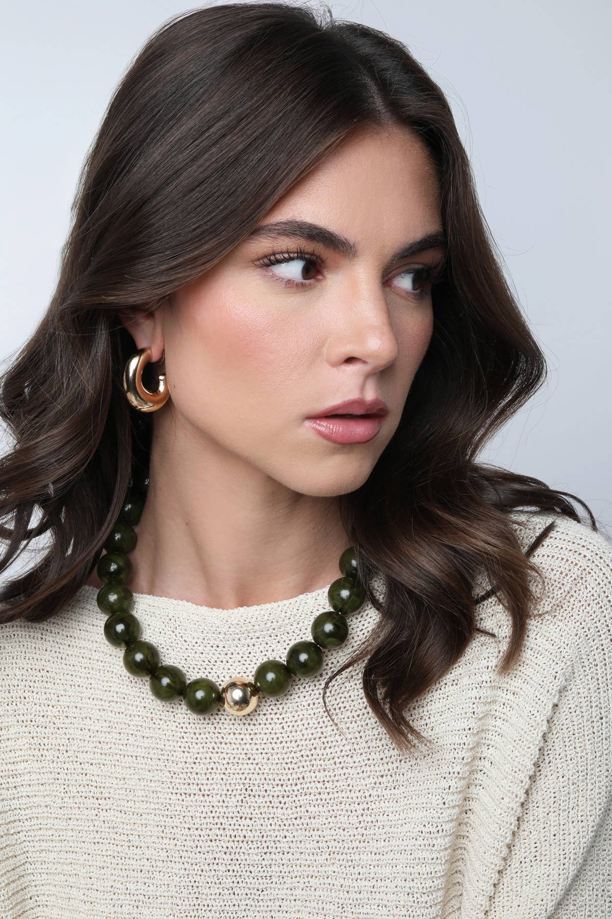 Marjorie Fall Beaded Necklace: Brown
